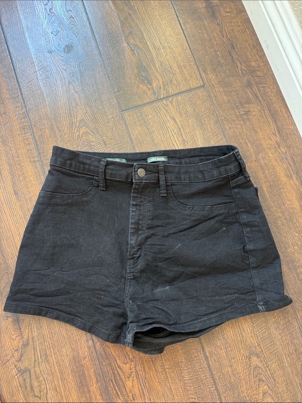 wild fable Black High-Waist Womens Denim Shorts